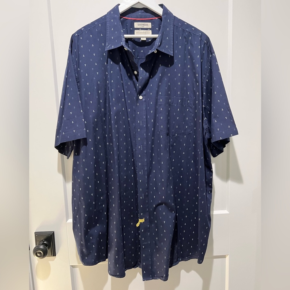 Goodthreads Poplin blue with anchors men’s 2XLT Tall